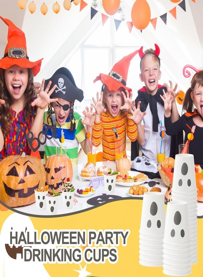 JarThenaAMCS 200Pcs Halloween Shot Cups 2oz Black White Ghost Mini Drinking Paper Cup Spooky Boo Disposable Shot Cup for Halloween Trick or Treat Party Supplies - Image 5